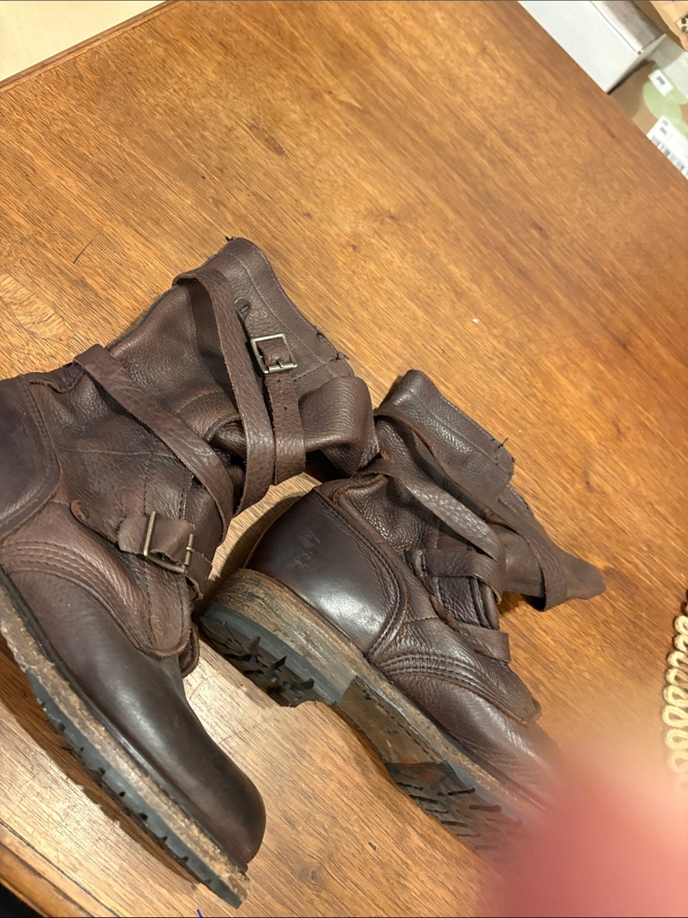 Vintage brand USA made Brown Leather Buckle Boots - Picture 2 of 6